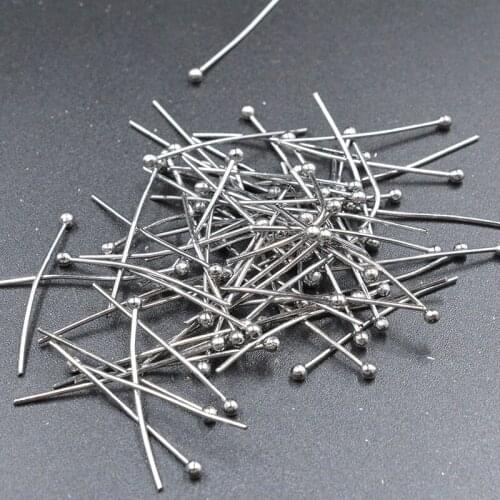 FLTMRH 50pcs 20x0.7mm ery Findings Head Pin Antique silver color Ball Pins For DIY Earrings Broches Neck lace Accessories