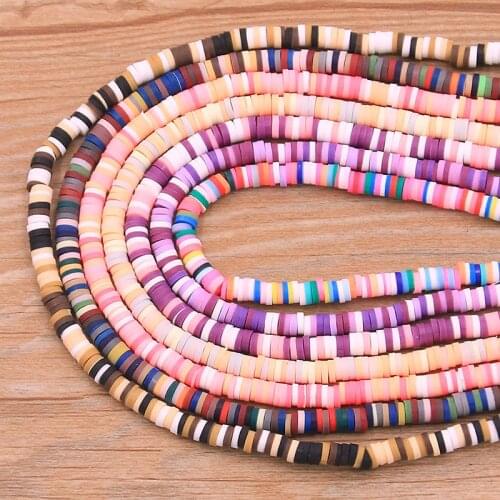 40cm/String 4MM 7 Color 2020 Fluffy Slime Supplies Charm Slice Loose Soft Clay Beads Colorful For Bracelet Jewelry Making DIY