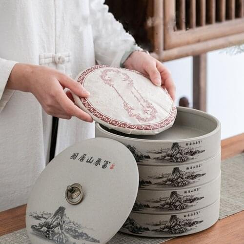 1 Piece Stoneware Tea Jar Candy Storage Can Food Moisture-Proof Can Stackable Container Nuts Tanks Coffee Medicinal Herbs Organi