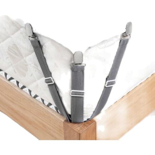 4Pcs/set Elastic Bed Sheet Grippers Belt Fastener Bed Sheet Clips Mattress Cover Blankets Holder Home Textiles Organize Gadgets