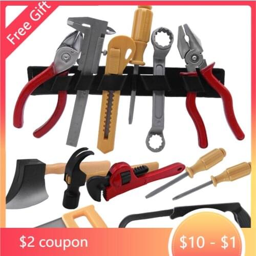 Kids Toys Simulation Repair Drill Tools Set For Boy Safe Plastic Children Maintenance Tools Screwdriver Hammer Tongs Pretend Toy