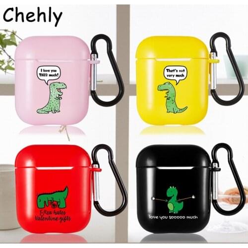Cartoon Dinosaur Case for Apple Airpods 1 2 Pro Shockproof Bluetooth Wireless Headphone Earphone Soft Silicone Protection Cover