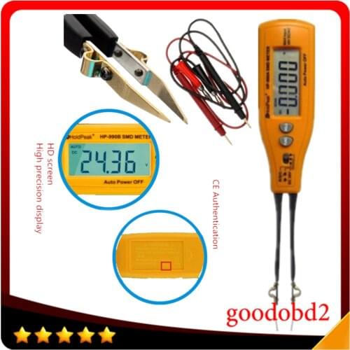 HoldPeak HP-990B Auto Range SMD Meter Resistor Capacitor Diode/Continuity/Battery Tester 4000 Counts with Relative Mode