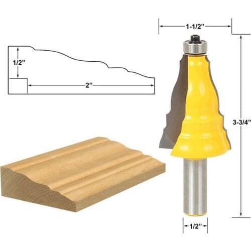 12.7mm Shank 1 Bearing Panel Line Knife Router Bit Trimming Wood Milling Cutter Woodwork Cutter Power Tools For Stair Handrail