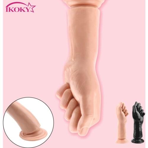 IKOKY Big Hand Anal Stuffed Butt Plug Masturbate Sex Toys Suction Erotic Anal Plug Huge Dildo Large Penis Fist G-spot