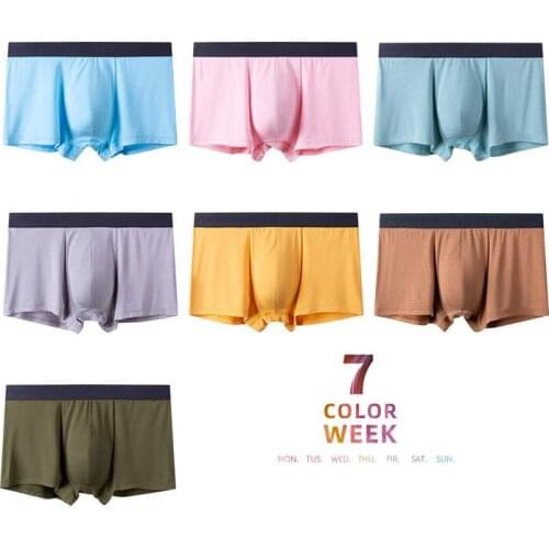 A set 7pcs Hot Sale Mens Weeks Underwears Modal Weeks Boxer Shorts Male My Day Man Panties Underwear