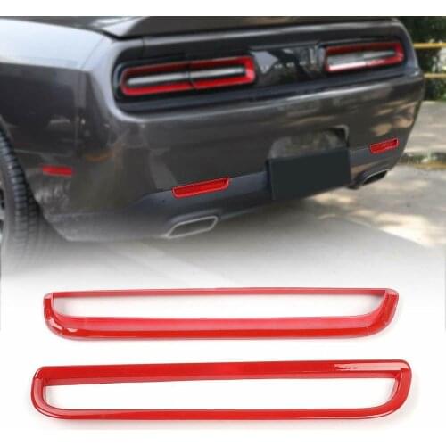 Rear Fog Light Lamp Trim Cover Accessories for Dodg Challenger 2015-2019 Red