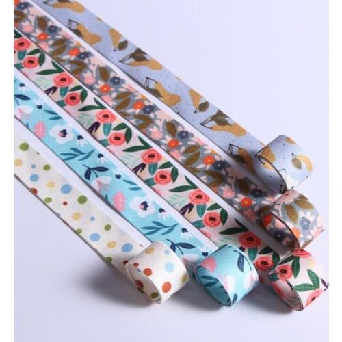5 yards 16/25/40mm Polka Dot Floral Printed Ribbon Diy Bow Hair Accessories Gift Box Flower Packaging Ribbons Sewing Material