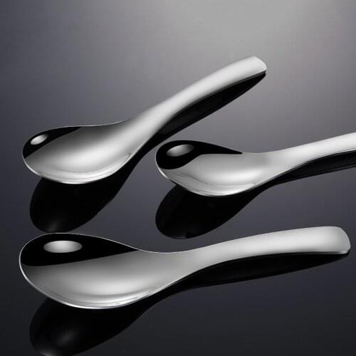 Stainless steel spoon 304 bright stainless steel Palace spoon household Chinese round bottom spoon spoon childrens spoon