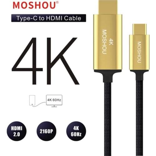 Moshou USB C HDMI Cable Type C to HDMI Thunderbolt 3 Converter for MacBook Huawei Mate 30 Pro USB-C HDMI Adapter USB Type-C HDMI