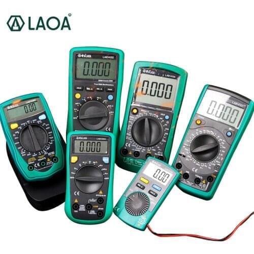 LAOA Digital Display Multimeter Handhold Auto Range Tester Small Pocket Electric Tester Meter with Test Leads