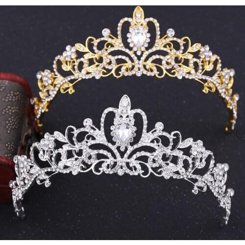 New Vintage Prom Princess Tiara Crystal Wedding Crown And Tiara Headband For Brides Hair Ornament Decoration Accessories Jewelry
