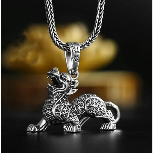Original 99 Pure Silver Lucky Pixiu Pendant Sterling Silver Male and Female Domineering Trendy Personality Evil Transport