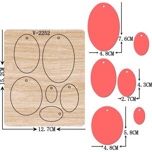 New Card, oval, pendant wooden dies cutting dies for scrapbooking Multiple sizes V-2252