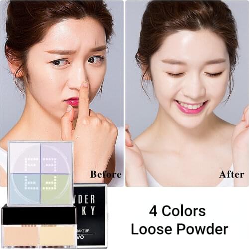 4 Colors Loose Powder Transparent Finishing Powder Oil Control Waterproof Makeup Cosmetic For Face Skin Finish