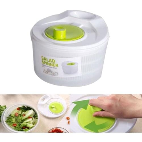 Salad Quick Dry Anti-Wobble Tech Multi-Use Keeper Crisper Shaker, Easy One-Hand Pump Operation, Compact Storage