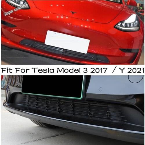 Front Grill Net Cover Bumper Insert Mesh Exterior Decoration Trim Accessories Fit For Tesla Model 3 2017 - 2021 / Model Y 2021