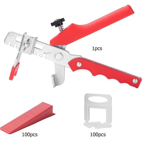 201pcs tile leveling system 1mm/1.5mm/2mm/2.5mm/3mm 100pcs clips+100pcs Wedges +1piece plier plastic tile spacers tiling tools