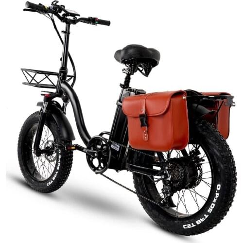 Mountain Y20 Folding Electric Snow Bike, Fat 750W Motor, 48V 15Ah Battery, Bike 20 Inch Bike, Pedal Assist E-bike with Basket