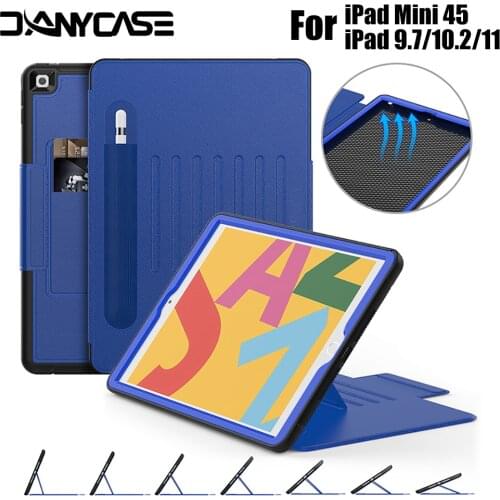Smart Case For iPad Air 2 mini 4 5 For iPad Pro 9.7 Silicone 360 Full Body Cover For iPad 2017 2018 9.7 10.2 iPad Pro 11 Case
