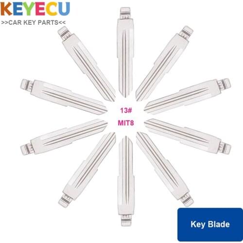 Keyecu 10 Pieces Y13 13#, MIT8 MIT8FH KEYDIY Universal Remotes Flip Key Blade for Mitsubishi L200 Shogun Pajero Montero Triton