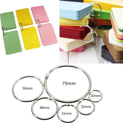 10Pcs Metal Ring Binder 15 - 80mm DIY Albums Loose-leaf Book Hoops Opening Office Binding Supplies Photo Album