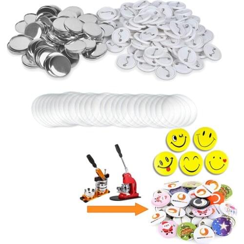 100pcs Button Parts DIY Arts Crafts Maker Plastic Blank Pin Badges Consumables 25/32/37/44/50/56/58mm