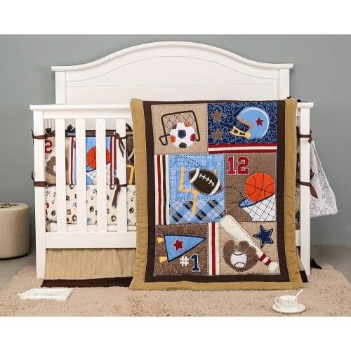 4PCS/SET Baby bedding sets cotton baby bedclothes Cartoon crib bedding set include comforter,crib sheet,crib skirt,crib bumper