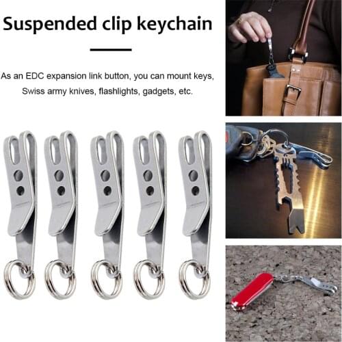 5pcs EDC Bag Gear Pocket Suspension Clip with Key Ring Carabiner Outdoor Quicklink Tool Key Ring Keychain Suspension Clip