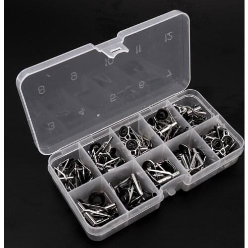 80pcs Fishing Rod Guide Guides Tip Set Repair Kit DIY Eye Rings Different Size