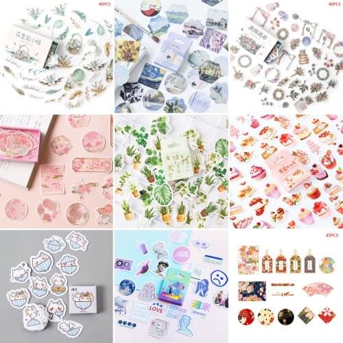 24 Styles can Choose) Forest Stamp Boxed Stickers DIY Scrapbooking Paper Diary Planner Album Vintage Seal Decoration