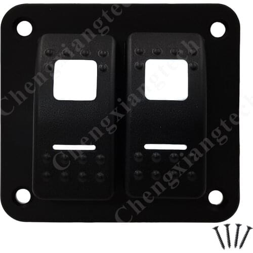 Aluminum 2 Gang Rocker Switch Panel With White Led Light 12v 24V 5 Pin SPST On Off Toggle Switch for Car Boat Marine RV Truck