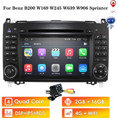 Android10 2Din Auto Radio Car DVD GPS Head unit for Mercedes Benz B200 B Class W169 W245 Viano Vito W639 Sprinter W906 Bluetooth