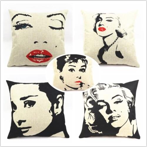 Free Shipping Custom 40/45/50/60cm Polyester Fabric Digital Portrait Print Cushion Cover HT-PCILPC-D-1-5
