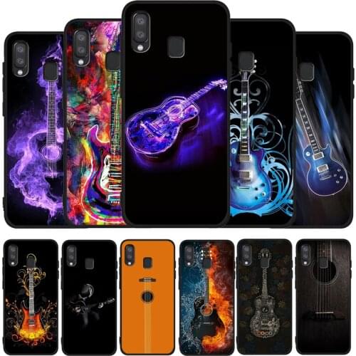Music Score Violin Guita Black Phone Case For Samsung Galaxy A71 A51 A41 A31 A20E A10 A20 A40 A50 A70 M30S M20 A7 A8 A9 2018