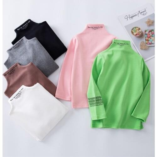 Children Infant T Shirt Autumn Winter Undershirt Turtleneck Warm Cotton Undershirt Girls T shirt for Boys Tops Tees Kids Clothes