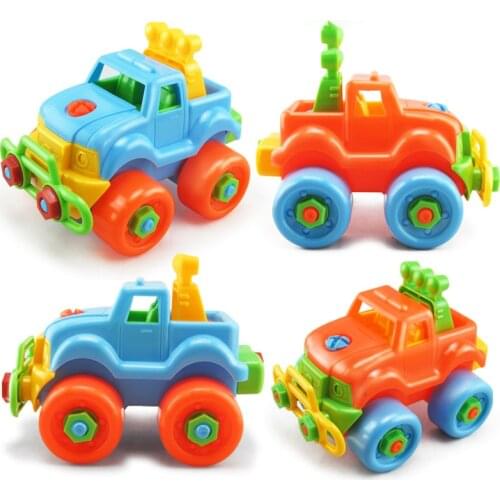 2020 New Assembly Nut Toy Car Classic Toy with Assemble Screw Driver Early Puzzle Educational Baby Toys for Boy Kids