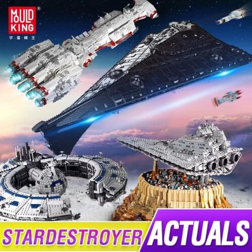 Mould King 21004 21009 Star Toys The Eclipse-Class Dreadnought Cavegod UCS Sandcrawler Building Blocks Kids Birthday Gifts