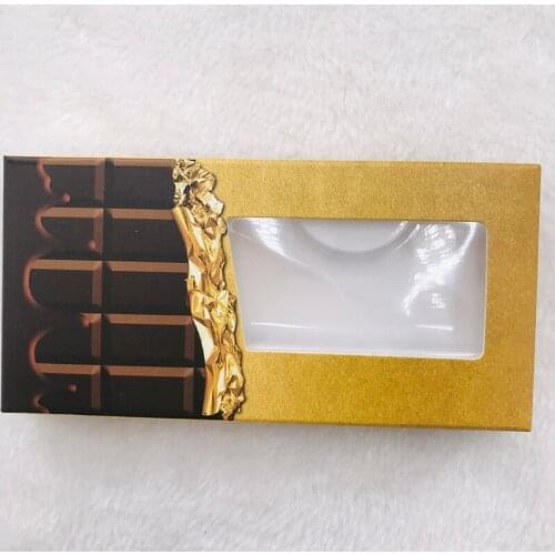 Custom private lashes box chocolate lashes packing empty eyelashes boxes
