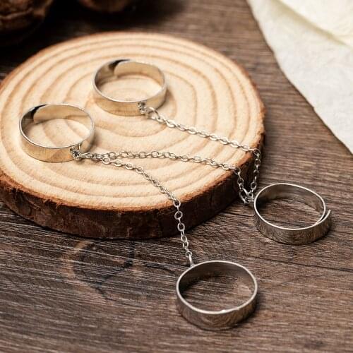 Goth Set of Ring Multi-layer Hiphop Rock Metal Punk Rings Set Opening Index Finger Accessories Joint Tail Ring for Women Jewelry