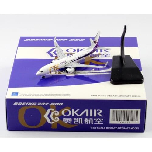 1:400 Alloy Collectible Plane Gift JC Wings XX4413 OKAIR Boeing B737-800 Diecast Aircarft Jet Model B-5367 With Stand