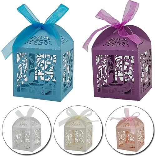 10Pcs New Hollow Cut Bird Fructose Boxes Sweets Box Baby Shower Gifts Wedding Decorations Wedding Candy box