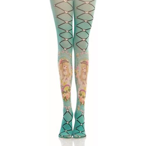 Lolita Lace Beautiful Girl Printed Pantyhose