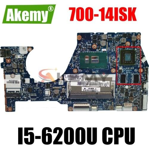 For Lenovo Ideapad Yoga 700-14ISK Laptop Motherboard 5B20K41650 BYG43 NM-A601 Original mainboard With I5-6200U CPU 100% tested