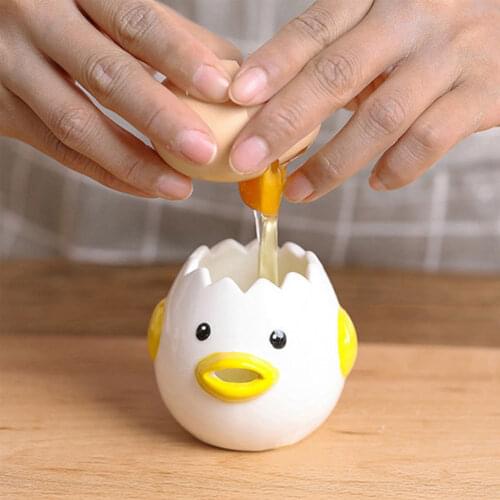 Cute Creative Egg White Separator Egg Ceramic Cartoon Chick Egg Yolk Protein Separator Filter Baking Cooking Kitchen Gadget