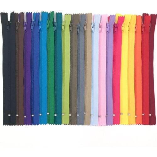 50PC 25Color Nylon Zippers 23cm 30cm 36cm 41cm 51cm Close End Nylon Coil Zippers