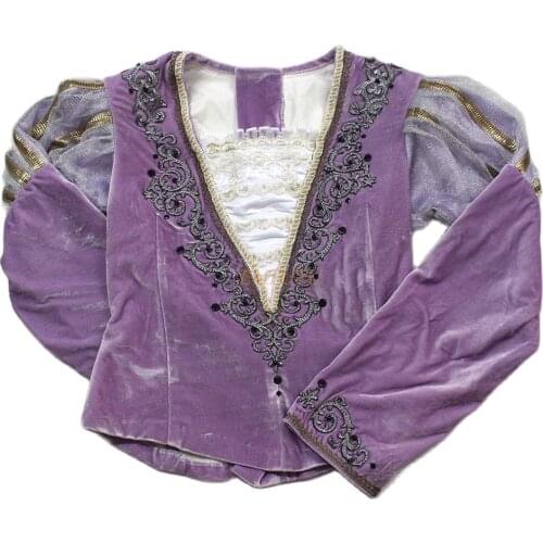 Mens professional ballet stage costume purple boys male ballet tunic man ballet top jacket competition performance outwear
