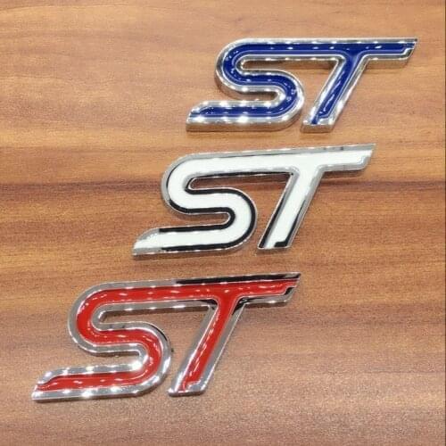1pcs 3D metal zinc alloy ST Car trunk stickers Badge car emblem car styling for Ford Mondeo Focus Fiesta S-MAX Auto Accessories