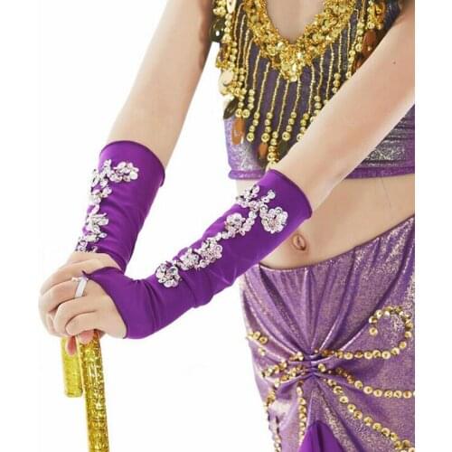New design kids/children belly dancing Gloves Sexy stage dance Sleeves gloves 11 colors belly dance Accessory