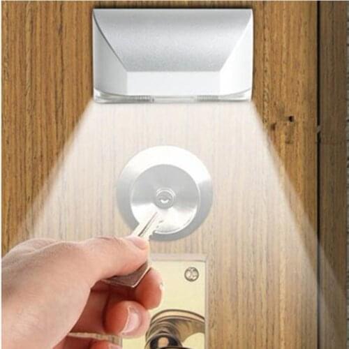 New 4 LED door lock body motion sensor led night light with sticker PIR Keyhole Sensitive Detector lamp Indoor lighting